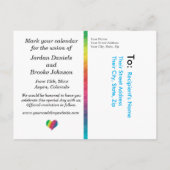 [Rainbow Crinkle Wedding] Harten Briefkaart Blauw (Achterkant)