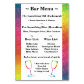 [Rainbow Crinkle Wedding] Heart Bar Menu Blauw Kaart (Achterkant)