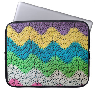 Rainbow Crochet Design Laptop Sleeve