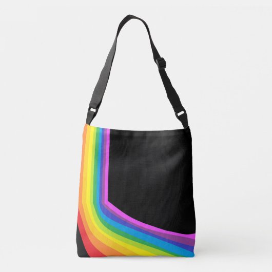 Rainbow Cross Body Bag Kleurrijke Curve Canvas tas (Achterkant)