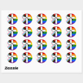 Rainbow Cross Progress Pride Flag Ally Ronde Sticker (Vel)