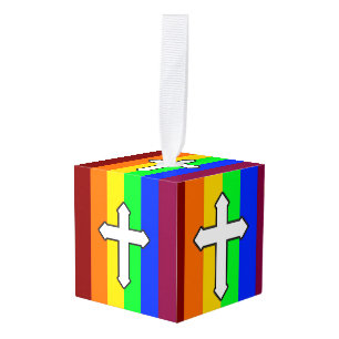 Rainbow Cross ROY G BIV Kubus Ornament