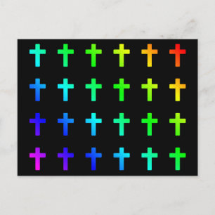 Rainbow Crosses Kleuren Meerkleurig Christelijk Kr Briefkaart