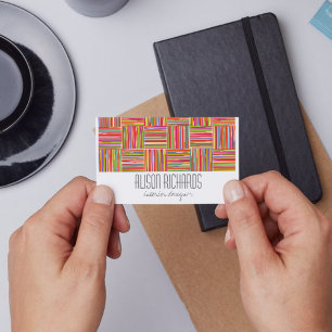 Rainbow crosshatch interieur designer visitekaartj visitekaartje