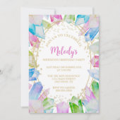 Rainbow Crystal Anniversaire Fête Invitation (Devant)