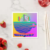 Rainbow Cup Saucer Party Cocktail Servet (Insitu)