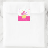 Rainbow Cupcake BIrthday Stickers Labels Dank u (Tas)