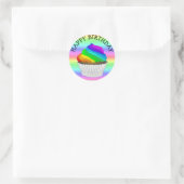 Rainbow Cupcake Joyeux Stickers Anniversaire (Sac)