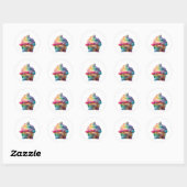 Rainbow Cupcake Ronde Sticker (Vel)