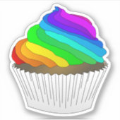 Rainbow Cupcake Sticker (Voorkant)