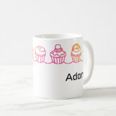 Rainbow Cupcakes Border Gepersonaliseerde Mok (Voorkant rechts)