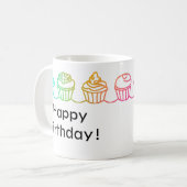 Rainbow Cupcakes Border Gepersonaliseerde Mok (Voorkant links)