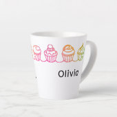 Rainbow Cupcakes Latte Mug personnalisé (Angle droit)
