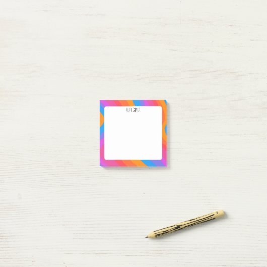 Rainbow Curves CUSTOM Chic Monogram aangepast Post-it® Notes (Op bureau)
