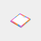 Rainbow Curves CUSTOM Chic Monogram aangepast Post-it® Notes (Schuin)
