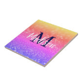 Rainbow Custom Glitter Name Persoonlijk Tegeltje (Zijkant)