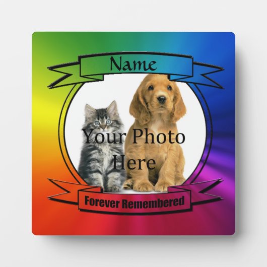 Rainbow Custom Memorial - Altijd Onthouden Fotoplaat (Voorkant)