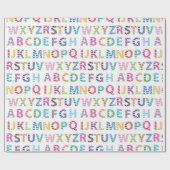 Rainbow Cute Alphabet Cadeaupapier (Vlak)