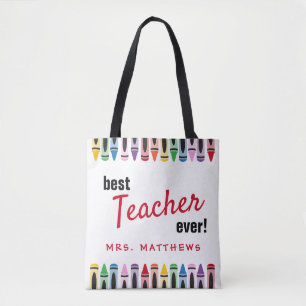 Rainbow Cute Colour Crayons Teacher Cadeau Cadeau Draagtas