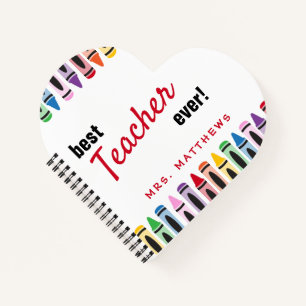 Rainbow Cute Colour Crayons Teacher Cadeau Cadeau Notitieboek