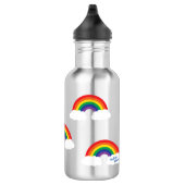 Rainbow Cute Kids Bouteille d'eau avec nom (Droite)