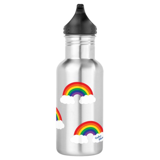 Rainbow Cute Kids Bouteille d'eau avec nom (Droite)