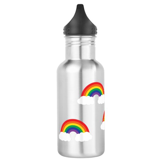 Rainbow Cute Kids Bouteille d'eau avec nom (Gauche)
