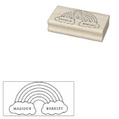 Rainbow Cute Kinder Name Rubber Stamp Rubberstempel (Gestempeld)