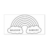 Rainbow Cute Kinder Name Rubber Stamp Rubberstempel (Afrduk)