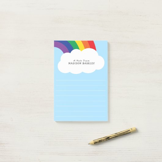 Rainbow Cute Kinder Post-it® Notes (Op bureau)