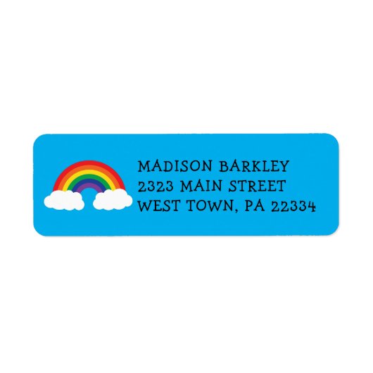Rainbow Cute Kinder Return Address Label (Voorkant)