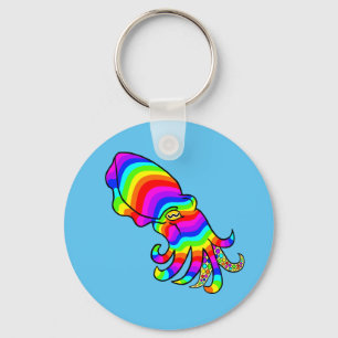 Rainbow Cuttlefish key ring Sleutelhanger
