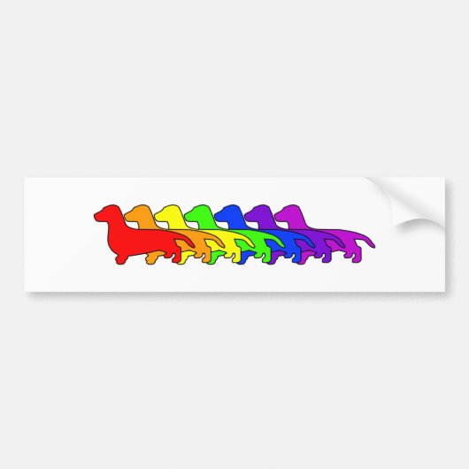 Rainbow Dachshund Bumpersticker (Voorkant)