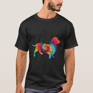 Rainbow Dachshund Dog Art Colorful Doxie Sause D T-shirt