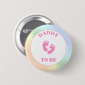 Rainbow Dad to be (Girl) Pinback Button (Voorkant /achterkant)