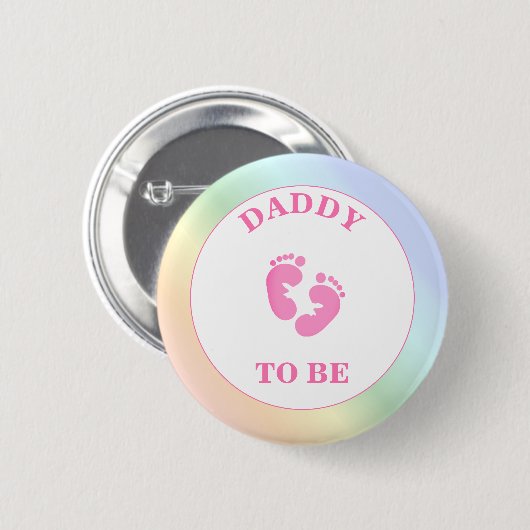 Rainbow Dad to be (Girl) Pinback Button (Voorkant /achterkant)