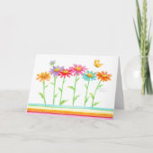 Rainbow Daisies Blank Note Kaart Wenskaart (Voorkant)