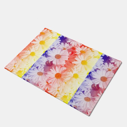 Rainbow Daisies Deurmat (Schuin)