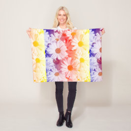 Rainbow Daisies Fleece Deken