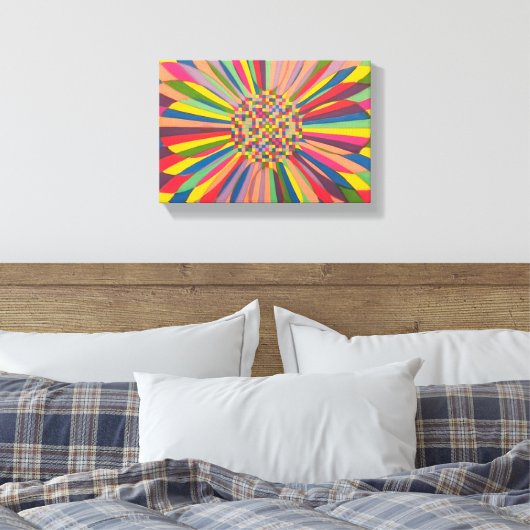 Rainbow Daisy Canvas Afdruk (Insitu (Slaapkamer))