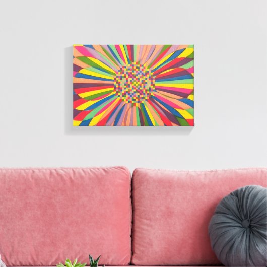 Rainbow Daisy Canvas Afdruk (Insitu (Woonkamer))