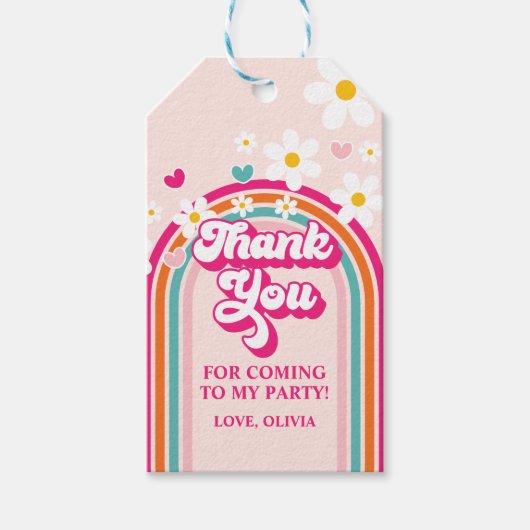 Rainbow Daisy Dank Je Cadeaulabel (Voorkant)