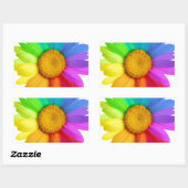Rainbow Daisy Rechthoekige Sticker (Vel)