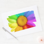 Rainbow Daisy Rechthoekige Sticker (Envelop)