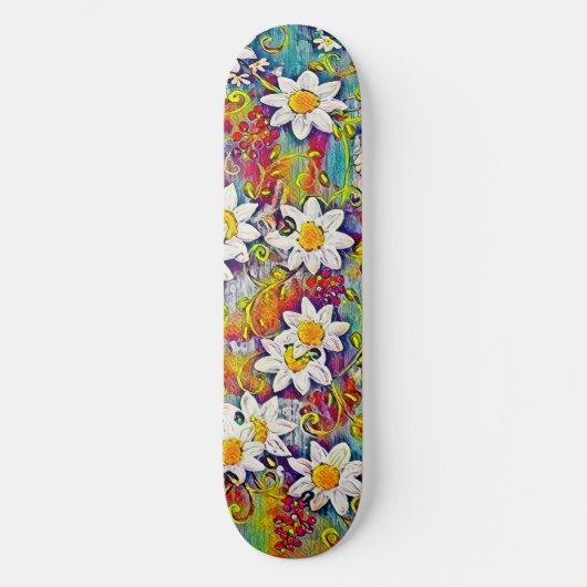 Rainbow Daisy Skateboard (Recto)