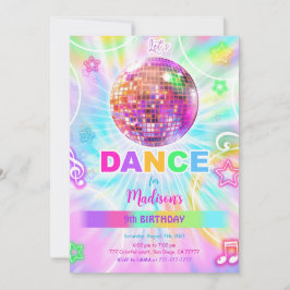 Rainbow Dance Disco Party Neon Glow Kaart