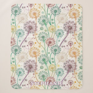 Rainbow Dandelion Breeze – grillige bloemen Sherpa Deken