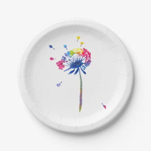 Rainbow Dandelion Papieren Bordje