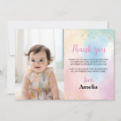 Rainbow Dank u kaart verjaardagsfeestje (Voorkant)