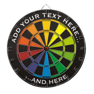 Rainbow Dartboard met aangepaste tekst Dartbord